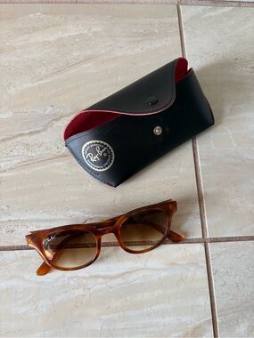 Ray-Ban Tortoiseshell Sunglasses with Black and Red Case